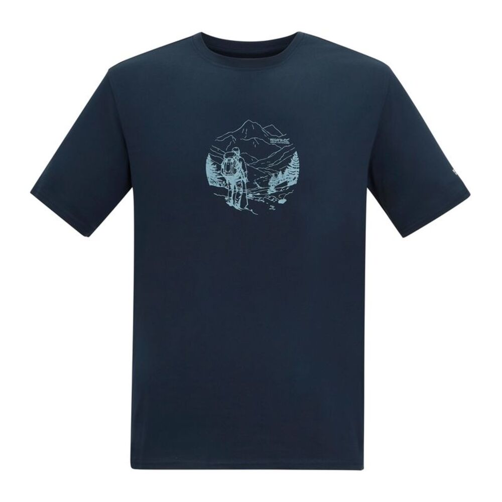 Regatta Mens Fingal Line Art Stretch T-Shirt / Navy